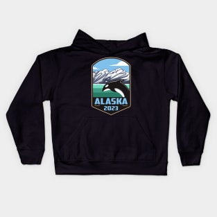 Alaska Cruise 2023 Whale Ocean Design T-Shirt Kids Hoodie